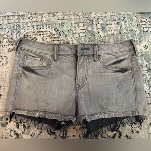 LIKE NEW Express Gray Jean Shorts Relaxed Low Rise | 0